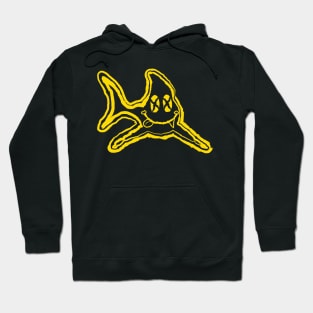 Grunge Shark Happy Face Hoodie